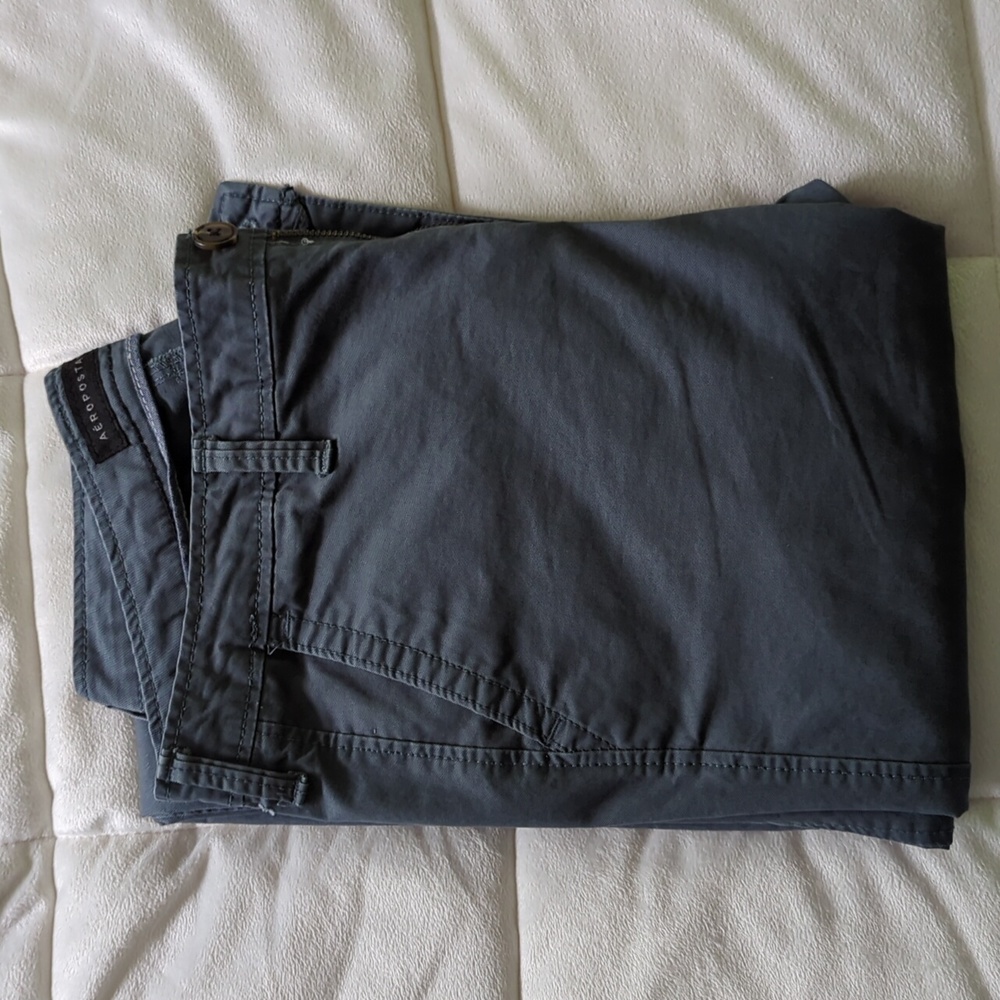blue teal aeropostale slim straight chinos 30/32